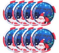 Healvian 8 Assiettes En Carton 9 Pouces Avec Motif PèRe NoëL Pour FêTe De NoëL Vaisselle Jetable Pour Enfants Et RéCeptions Festives