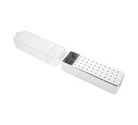 Healvian Boîte à Poncer pour L'aspiration des Poussières 40 Trous en Acrylique Argenté, Couvercle Transparent et Fermeture Antipoussière, Organisateur de Forets pour Usage Professionnel