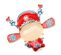 Healvian Broche Figurine Statuette Chapeau D’Érudit Chinois Épingle de Col Décorative en Alliage Argenté Accessoire Mode pour Vêtements et Écharpes Présent Féminin Élégant