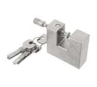 Healvian Cadenas Robuste et Solide Haute Sécurité en Fer Argenté Vintage avec 5 Clés Serrure Rectangulaire Épaissie pour Porte de Garage et Entrepôt