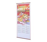 Healvian Calendrier Mural Chinois 2025 en Papier Style Rouleau Traditionnel pour Décoration Festive et Marquage du Nouvel An Lunaire Année du Cheval