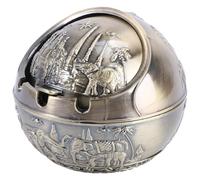 Healvian Cendrier Marocain en Métal Alliage de Zinc D'éléphant, Cendrier Décoratif Créatif pour Décoration Intérieure et Rangement des Cendres