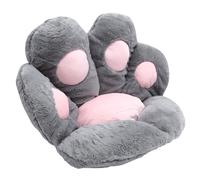 Healvian Coussin de Siège Demi-entouré de Patte de Chat, Imitation Poils de Lapin, Petit Format 70x60 Cm, Couleur Gris Spatial, Coussin Décoratif pour Chaise Bureau et Canapé, Soulagement