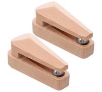 Healvian Crochets Muraux en Bois Naturel 2pcs Installation sans Perçage, Pinces Polyvalentes pour Serviettes et Tapisseries, Décoration Rustique pour Salle de Bain ou Salon