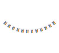Healvian Drapeaux de Chaîne Pride en Polyester Décoratifs et Faciles à Suspendre pour Fête Arc-en-ciel, Décoration Extérieure Classique pour Fierté Bisexuelle et Transgenre