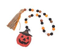 Healvian Guirlande Perlée d'halloween en Bois avec Pompons, Décoration Suspendue Fine et Résistante, pour Accrocher au Mur Bouteille en Verre