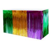 Healvian Jupe de Table à Pompons en Pet Festive et Résistante, Décoration Élégante pour Café ou Bar, Rideau de Fête Carnaval Unique et Difficile à Déformer