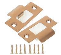 Healvian Kit de 2 Plaques de Gâche pour Renforcer la Fermeture des Portes Extérieures en Acier Inoxydable Résistant à L'usure, Finition Or pour Portes en Bois