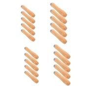 Healvian Lot de 20 poignées de lime en bois robuste, manche rond avec colliers métalliques et trou rond, pour râpes et outils de coupe, bricolage du bois, 2 tailles