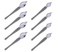 Healvian Lot de 8 Cuillères à Décorer en Acier Inoxydable et Silicone pour Pâtisserie, Décoration de Gâteau et Dressage, Ustensiles Cuisine pour Dessin Chocolat