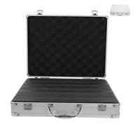 Healvian Mallette en Alliage D’Aluminium 37x28,5x8,5 Cm, Boîte à Outils Portable Protection Antichoc, Finition Argentée, Grosse Capacité, pour Rangement Atelier et Usage Professionnel