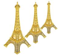 Healvian Modèle de Tour Eiffel en Métal Doré 3pcs Décoration de Bureau et Ornement de Table pour Maison et Bureau Design Unique Élégant