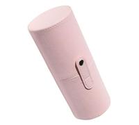 Healvian Organisateur de Pinceaux de Maquillage Étui Pratique pour Outils Cosmétiques en PU Rose, Grand Capacité Portable, Seau à Pinceaux pour Voyage