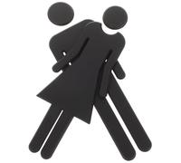 Healvian Panneau Indicateur pour Toilettes Hommes et Femmes en Acier Inoxydable 304 Noir, Design Satiné Élégant, Facile à Installer sur Murs Lisses pour Hôtels et Sites Touristiques