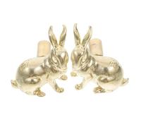 Healvian Poignées de tiroir de chambre d'enfant en laiton or 2pcs avec forme lapin pour meubles et décorations intérieures