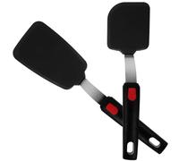 Healvian Set de Spatules Cuisine en Silicone et Acier Ustensiles Antiadhésifs Pratiques Lot de 2 Résistantes à la Chaleur Multifonctionnelles pour Crêpes et Œufs