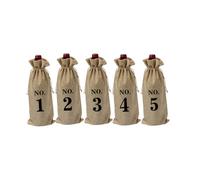 Healvian Wine Bottle Bag Set 10pcs Linen Khaki Vintage Style for Home Decor and Wedding Suitable for Wine Lovers