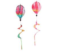 HEANUJJ 2 Pièces Girouette Décorative en Tissu Ballon Montgolfière Arc-en-Ciel Légère et Portable pour Décoration Suspendue Jardin et Cour