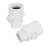 HEANUJJ 2 Pièces Robinet de Commande de G1/2 en Abs, Arrêt Eau | Compatible Tuyaux et Têtes Standards, Contrôle du Débit, Usage Salle de Bain et Camping-car, Blanc