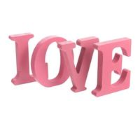 HEANUJJ 4 Pièces Ornement Love en Bois, Décoration en Lettres Love, Rose, Léger et Portable, pour Saint-Valentin, Mariage et Rendez-Vous Amoureux