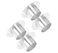 HEANUJJ 4 Pièces Support de Montant Rond Acier Inoxydable Base de Bride Lourde pour Poteaux de Clôture Métallique Fixation Ronde pour Garde-corps de Terrasse Support de Colonne Robuste