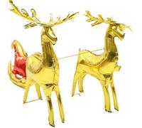 HEANUJJ Ballon Décoratif de Noël en Aluminium Film 3d Elk Traîneau Réutilisable pour Décoration de Fête en Supermarchés et Événements, 1 Set Unique et Coloré