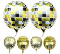 HEANUJJ Ballons Boule Disco en Aluminium, Décoration Élégante et Facile à Suspendre Lot de 6 pour Fête à Thème ou Soirée Entre Amis
