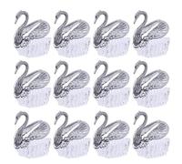 HEANUJJ Boîtes à Bonbons en Plastique de Mariage Lot de 12 de Argenté Contenant à Dragées pour Présenter des Présents et Petits Objets pour Fête