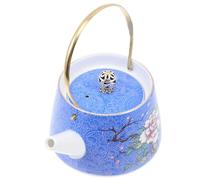HEANUJJ Ceramic Vintage Teapot With Enamel Pattern Heat Resistant Classic Design For Home Use