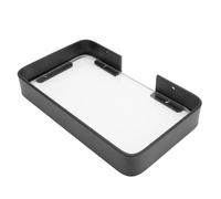 HEANUJJ Étagère d'angle Noire en Verre et Aluminium sans Perçage pour Salle de Bain, Support Flottant Élégant et Organisateur de Rangement Pratique