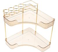 HEANUJJ Étagère de Rangement pour Salle de Bain à 2 Niveaux en Métal et Pet, Design Simple Forte Capacité de Charge, pour Organiser Cosmétiques et Accessoires la Salle de Bain
