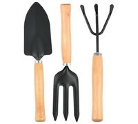 HEANUJJ Kit Outils de Jardinage Léger et Portable en Bois et Fer 3 Pièces pour Jardin et Terrain Agricole, Pelle Robuste et Râteau à Main Pratiques