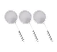 HEANUJJ Lot de 3 Cuillères à Écumoire en Acier Inoxydable avec Poignée Ergonomique Antidérapante, Passoire Alimentaire à Mailles Fines pour Usage Domestique et Professionnel