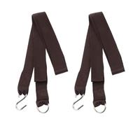 HEANUJJ Sangles de Hamac avec Crochets en S en Nylon 4 Pièces | Marron Café, Alliage et Anneau de Sangle, Installation Facile, Usage pour Package Binding et Camping Emergency