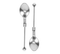 HEANUJJ Set de Cuillères à Café 201 Design Unique Lot de 2 en Acier Inoxydable Argenté, Cuillères de Service Polyvalentes Cuisine et Dressage de Table