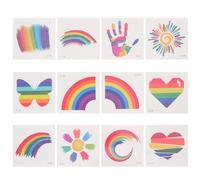 HEANUJJ Tatouages Temporaires Autocollants Pride 24pcs Transfert Rapide en Dégradé pour Visage, pour Défilés et Événements Festifs Plusieurs styles