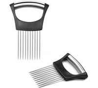 Heanvmyss Support D'oignon,2 Pièces Porte-tranche D'oignon en Acier Inoxydable,Fourchette à Oignon,Outil de Découpe pour Viande,Légumes,Tomate,Fruits