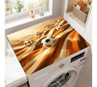 Hearda Housse Machine a Laver 3D de Football, Dessus Tapis Lave Linge Antidérapant, Housse de Protection pour Machine à Laver Top, Tapis de Protection pour Dessus Sèche-Linge (Football 3,60x60cm)