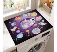 Hearda Housse Machine a Laver Dessin Animé Planète,Dessus Tapis Lave Linge Antidérapant,Housse de Protection pour Machine à Laver Top,Tapis de Protection pour Dessus Sèche-Linge (Ciel Étoilé,50x50cm)