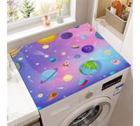 Hearda Housse Machine a Laver Dessin Animé Planète,Dessus Tapis Lave Linge Antidérapant,Housse de Protection pour Machine à Laver Top,Tapis de Protection pour Dessus Sèche-Linge (Violet,50x60cm)