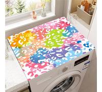 Hearda Housse Machine a Laver, Imprimé Léopard Dessus Tapis Lave Linge, Housse de Protection pour Machine à Laver Top, Tapis de Protection pour Dessus Sèche-Linge Buanderie (Multicolore,60x60cm)