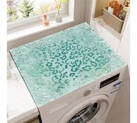 Hearda Housse Machine a Laver, Imprimé Léopard Dessus Tapis Lave Linge, Housse de Protection pour Machine à Laver Top, Tapis de Protection pour Dessus Sèche-Linge Buanderie (Vert 1,60x60cm)
