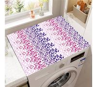Hearda Housse Machine a Laver, Imprimé Léopard Dessus Tapis Lave Linge, Housse de Protection pour Machine à Laver Top, Tapis de Protection pour Dessus Sèche-Linge Buanderie (Violet,40x50cm)