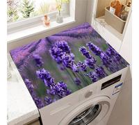 Hearda Housse Machine a Laver Jardin Lavande, Dessus Tapis Lave Linge Antidérapant, Housse de Protection pour Machine à Laver Top, Tapis de Protection pour Dessus Sèche-Linge (Violet Foncé,50x60cm)