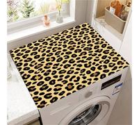 Hearda Housse Machine a Laver Léopard Simple, Dessus Tapis Lave Linge Antidérapant, Housse de Protection pour Machine à Laver Top, Tapis de Protection pour Dessus Sèche-Linge (Brun Clair,60x60cm)