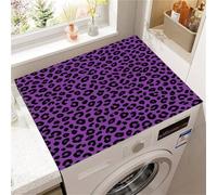Hearda Housse Machine a Laver Léopard Simple, Dessus Tapis Lave Linge Antidérapant, Housse de Protection pour Machine à Laver Top, Tapis de Protection pour Dessus Sèche-Linge (Violet,40x50cm)