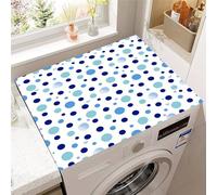 Hearda Housse Machine a Laver Motif à Pois, Dessus Tapis Lave Linge Antidérapant, Housse de Protection pour Machine à Laver Top, Tapis de Protection pour Dessus Sèche-Linge (Bleu,40x50cm)