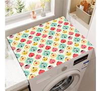 Hearda Housse Machine a Laver Motif Coccinelle,Dessus Tapis Lave Linge Antidérapant,Housse de Protection pour Machine à Laver Top, Tapis de Protection pour Dessus Sèche-Linge (Dessin Animé,50x60cm)
