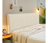 Hearda Housse Tete de Lit Extensible,Simple Moderne Housse de Protection Tête de Lit,Housse Tete de Lit Doux,Housse de Tête de Lit Lavable pour Lits Simples Doubles King Size (150cm,Rayures Blanches)