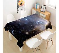 Hearda Nappe de Table Anti Tache Impermeable, Nappe de Cuisine Rectangulaire Astronomie 3D, Nappe Table Rectangle Extérieur pour Fête de Mariage, Salle à Manger (Ciel étoilé de l'univers,150x210cm)